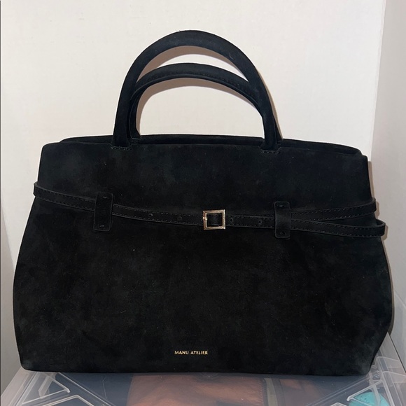 Manu Atelier Handbags - Manu Atelier Le Cambon 35 Black Suede
